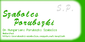 szabolcs porubszki business card